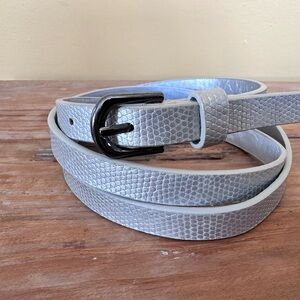 Silver Textured Women's Belt